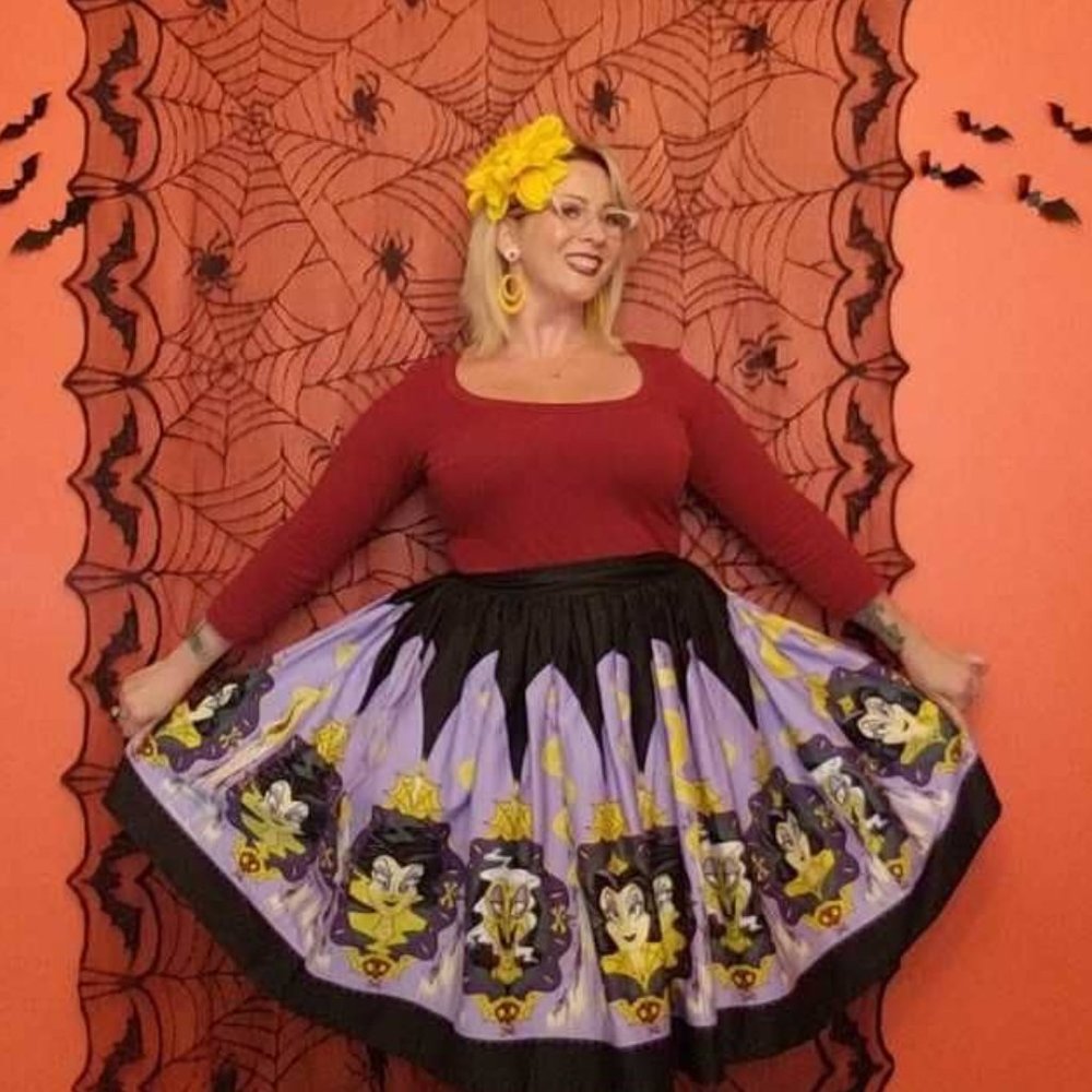 Pinup couture Allison witch transformation Halloween dress